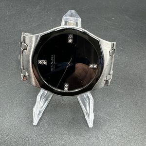 Men’s Wittnauer Montserrat Watch 10d02 Swiss Black Diamond Dial Smooth Bezel